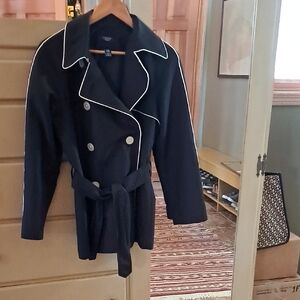 Chaps Black Petite Jacket with Subtle Black Lining